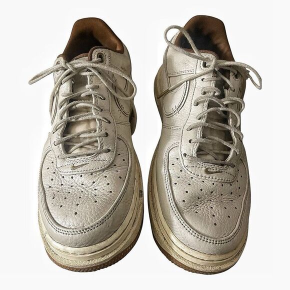 Nike Air Force One Pecan Luxe Low Leather Athletic Basketball Sneakers Size 10 - Picture 3 of 6